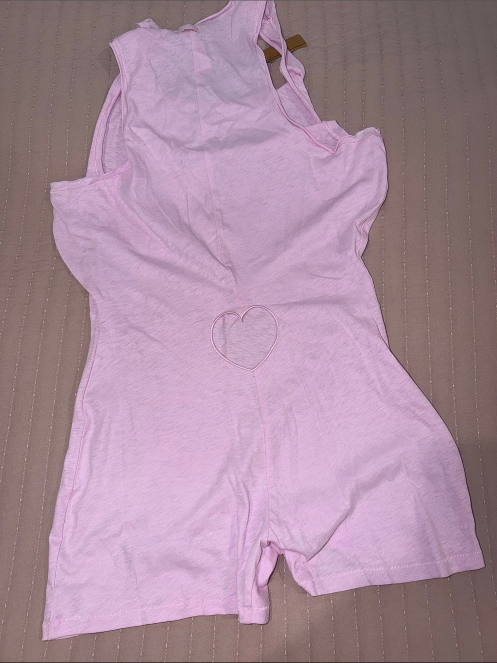 SKIMS Women's Heart Cutout Onesie Jumpsuit in Light Pink - Picture 4 of 7